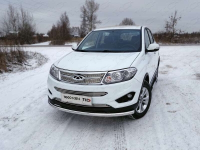 Накладка решётки радиатора нижняя 12 мм ТСС для Chery Tiggo 5 2014-2021