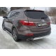 Защита заднего бампера овальная 75-42 мм ТСС для Hyundai Santa Fe Grand 2014-2016