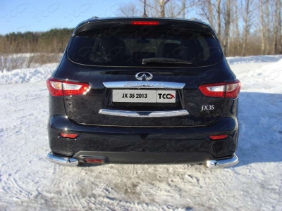 Защита задняя уголки 76 мм ТСС для Infiniti JX35/QX60 2012-2016