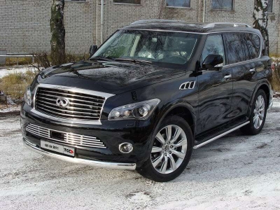 Накладка решётки радиатора 16 мм ТСС для Infiniti QX56 2010-2013