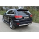 Защита заднего бампера овальная 75-42 мм ТСС для Jeep Grand Cherokee 2013-2021