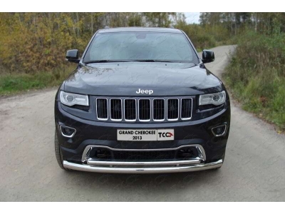 Защита передняя двойная 76-42 мм ТСС для Jeep Grand Cherokee 2013-2021