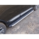 Пороги алюминиевые ТСС с накладкой для Mitsubishi Outlander 2015-2018