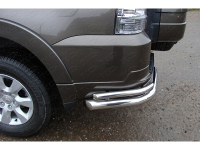 Защита задняя двойные уголки 76-42 мм ТСС для Mitsubishi Pajero 4 2011-2014