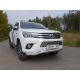 Пороги труба овальная с накладками 120х60 мм ТСС для Toyota Hilux 2015-2021