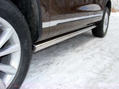 Пороги труба 76 мм ТСС для Volkswagen Touareg 2014-2017