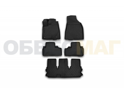 Коврики 3D в салон полиуретан 5 штук Element для Toyota Highlander 2014-2020