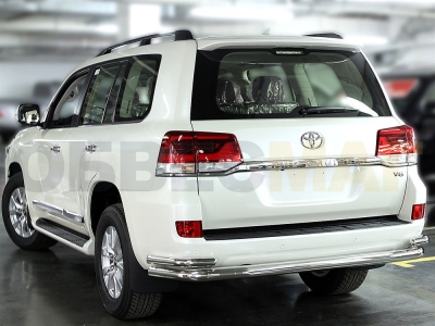 Защита задняя с уголками 76-53 мм для Toyota Land Cruiser 200 Executive 2016-2021