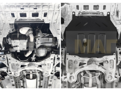 Защита картера и КПП Автоброня, сталь 2 мм для Opel Mokka 2012-2021