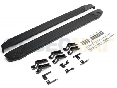 Пороги алюминиевые Rival Black для Haval F7/F7x 2019-2021