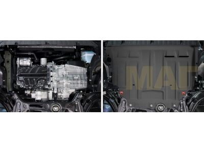 Защита картера и КПП Автоброня, сталь 2 мм для Volkswagen Tiguan/Skoda Karoq/Kodiaq 2016-2021