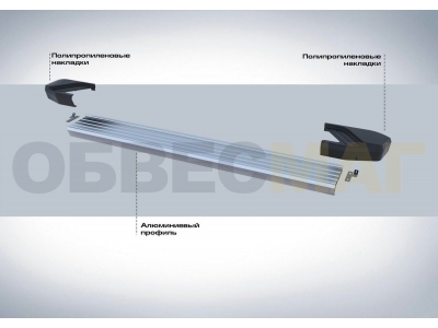 Пороги алюминиевые Rival Silver для Haval F7/F7x 2019-2021