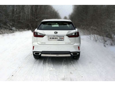 Защита заднего бампера овальная овал 75х42 мм ТСС для Lexus RX-200t/350/450h 2015-2021