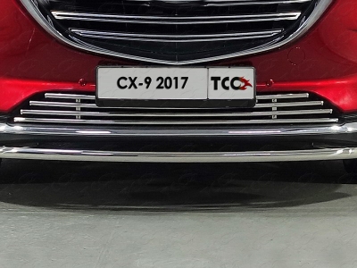Накладка решетки радиатора нижняя 16 мм ТСС для Mazda CX-9 2017-2021