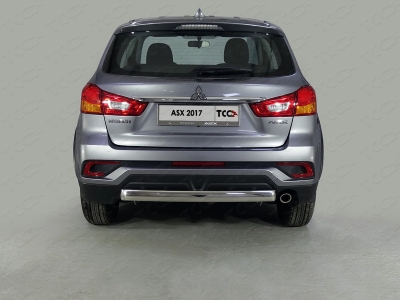 Защита заднего бампера овальная 75х42 мм ТСС для Mitsubishi ASX 2017-2019