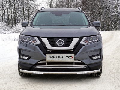 Решётка радиатора нижняя 12 мм ТСС для Nissan X-Trail T32 2018-2021