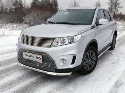 Накладка решётки радиатора 12 мм ТСС для Suzuki Vitara 2015-2021