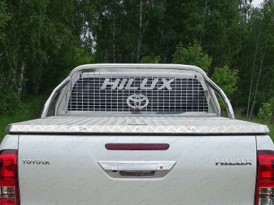 Защита кузова пикапа и заднего стекла 75х42 мм ТСС для Toyota Hilux 2015-2021