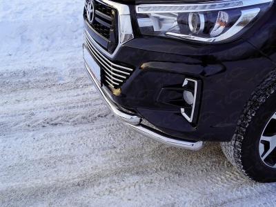 Защита передняя двойная 60-60 мм ТСС для Toyota Hilux Exclusive 2018-2021