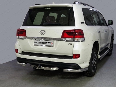 Защита задняя уголки 76 мм ТСС для Toyota Land Cruiser 200 Excalibur 2017-2021