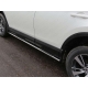 Пороги труба овальная с накладками 75х42 мм ТСС для Toyota RAV4 2015-2019