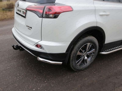 Защита задняя уголки 60 мм ТСС для Toyota RAV4 2015-2019