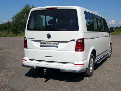 Защита задняя уголки 60 мм ТСС для Volkswagen Caravelle T6 2015-2021