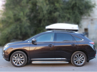 Пороги с площадкой алюминиевый лист 60 мм Технотек для Lexus RX270/300/350 2012-2015