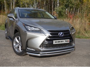 Защита передняя двойная 60-42 мм для Lexus NX-200t № LEXNX20015T-03