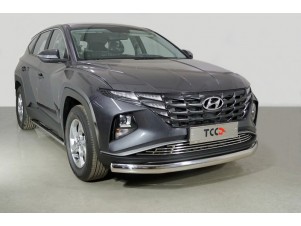 Защита передняя нижняя (овальная) 75х42 мм для Hyundai Tucson 2020 – н.в. HYUNTUC21-27