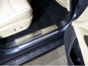 Накладки на пластиковые пороги лист шлифованный надпись QX60 для Infiniti QX60 № INFQX6016-04