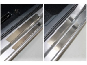Накладки на пороги внутренние и внешние лист шлифованный 8шт для Skoda Rapid № SKORAP20-11