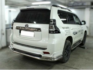 Защита заднего  бампера  "волна" d-76+43 для Toyota Land Cruiser Prado 150 BLACK ONYX 2020 – н.в. LCPR20_3.3BO