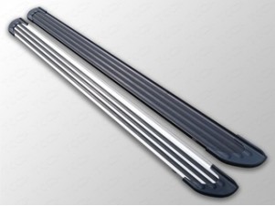 Пороги алюминиевые "Slim Line Silver" 1720 мм для Mitsubishi Outlander 2015-2018 MITOUT15-29S