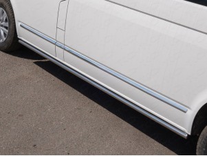 Пороги труба 42 мм для Volkswagen Multivan T6 Long № VWMULT15LONG-33