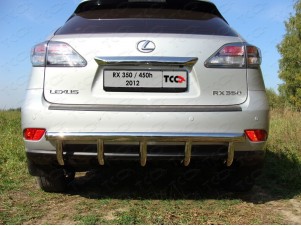 Защита заднего бампера центральная 60/42 мм для Lexus RX-350 № LEXRX35012-04