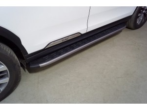 Пороги алюминиевые с пластиковой накладкой (карбон серые) 1820 мм для GAC GS8 2019-2021 GACGS821-18GR