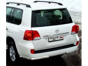Защита задняя овальные уголки 75х42 мм для Toyota Land Cruiser 200 № TOYLC20012-07