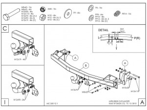 ТСУ Фаркоп оцинкованный Galia шар C съемный для Mitsubishi Outlander № M126C