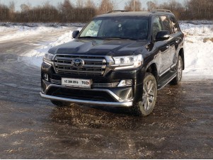 Защита передняя овальная длинная 75х42 мм для Toyota Land Cruiser 200 Executive № TOYLC200EX16-07