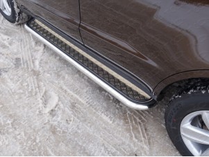 Пороги с площадкой алюминиевый лист 60 мм для Geely Emgrand X7 № GEELEMGX718-16