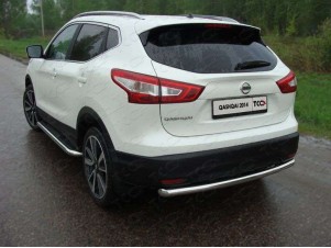 Защита заднего бампера центральная 60 мм для Nissan Qashqai № NISQASH14-12