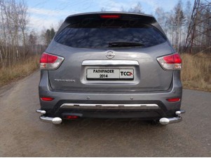 Защита задняя двойные уголки 76-42 мм для Nissan Pathfinder № NISPAT14-19