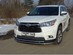 Защита передняя двойная 60-42 мм для Toyota Highlander № TOYHIGHL14-03