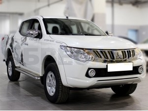 Пороги с площадкой алюминиевый лист 60 мм для Mitsubishi L-200 № MPL15_3.2