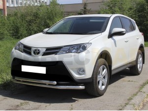 Защита передняя двойная 53-53 мм с четырьмя загибами для Toyota RAV-4 № TRN13_1.4