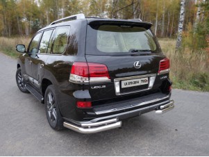 Защита задняя двойные уголки 76-42 мм для Lexus LX-570 Sport № LEXLX570SP14-10
