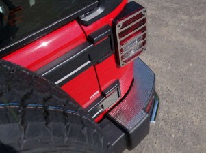 Накладки на задний бампер декоративные 2 штуки для Jeep Wrangler 3D № JEEPWRAN3D(3.6)14-24