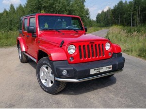 Пороги труба 76 мм для Jeep Wrangler 3D № JEEPWRAN3D(3.6)14-05