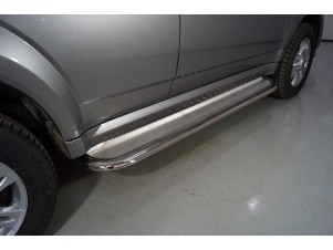Пороги с площадкой нержавеющий лист 75х42 мм для Haval H5 № HAVH520-30